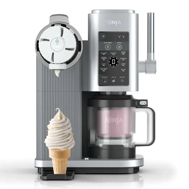 Ninja NC701 CREAMi Scoop & Swirl 13-in-1 Ice Cream and Soft Serve Maker, Platinum Silver